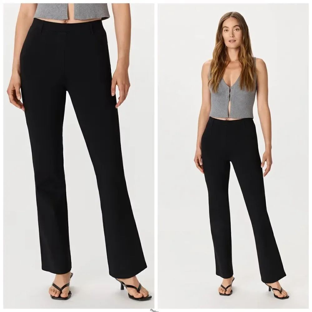 Quince Black Boot Cut Flare Pants High-Rise